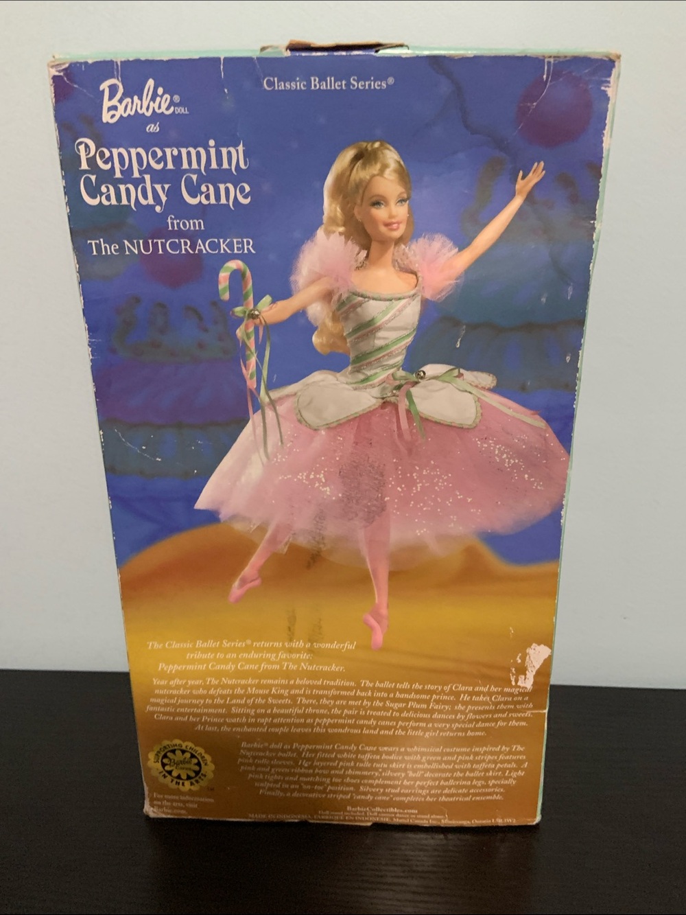 2002 Peppermint Candy Cane Barbie from The Nutcracker Classic Ballet Series NOS - Picture 5 of 8